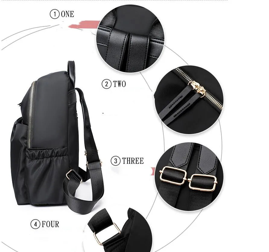 Women's Waterproof Oxford Cloth Backpack Vertical Square