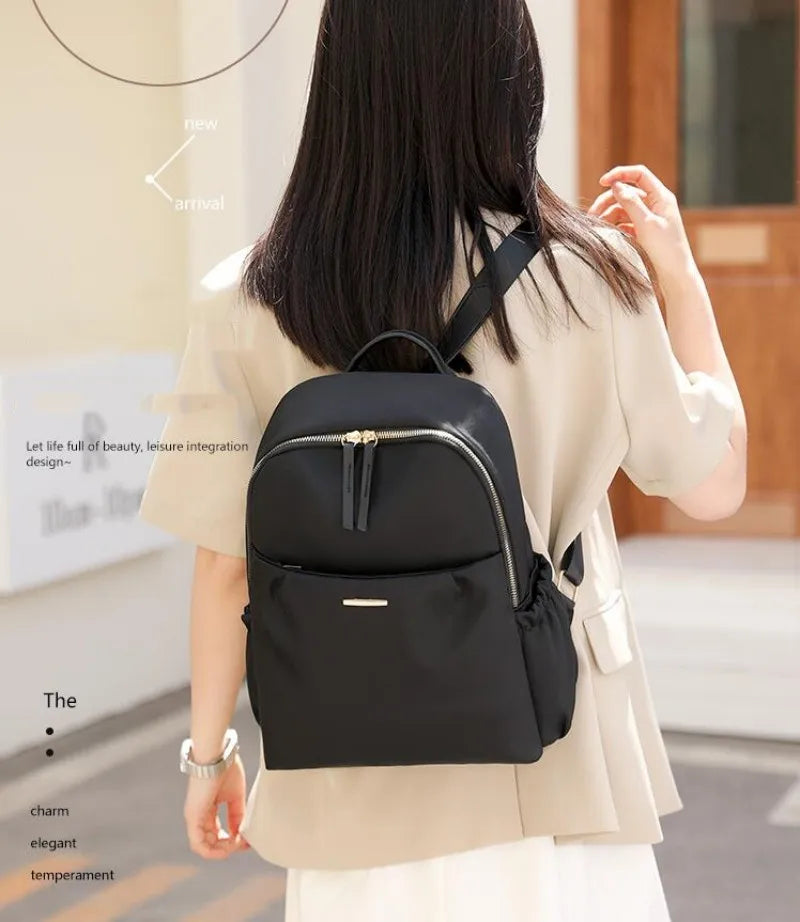 Women's Waterproof Oxford Cloth Backpack Vertical Square