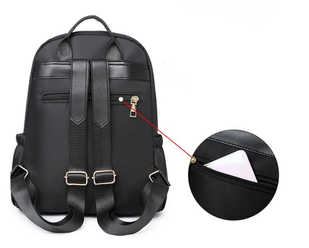 Women's Waterproof Oxford Cloth Backpack Vertical Square
