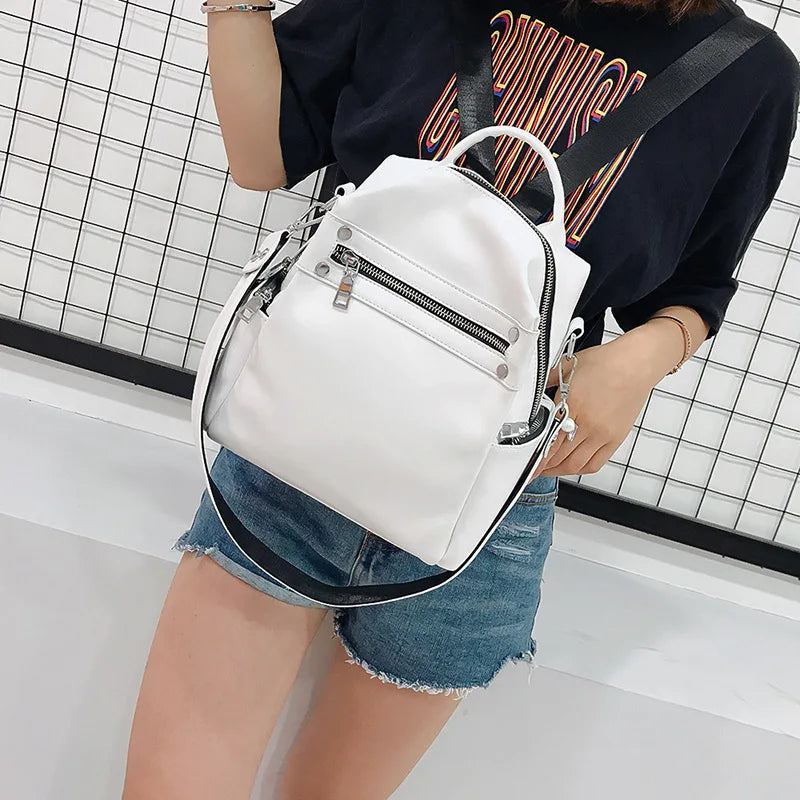 Women's Backpack Soft Leather Schoolbag Casual Shoulder Bag