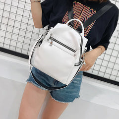 Women's Backpack Soft Leather Schoolbag Casual Shoulder Bag