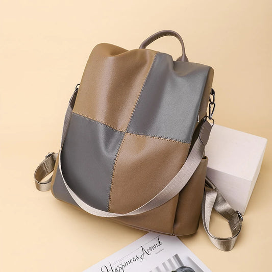 Women's Large Capacity Leather Backpack