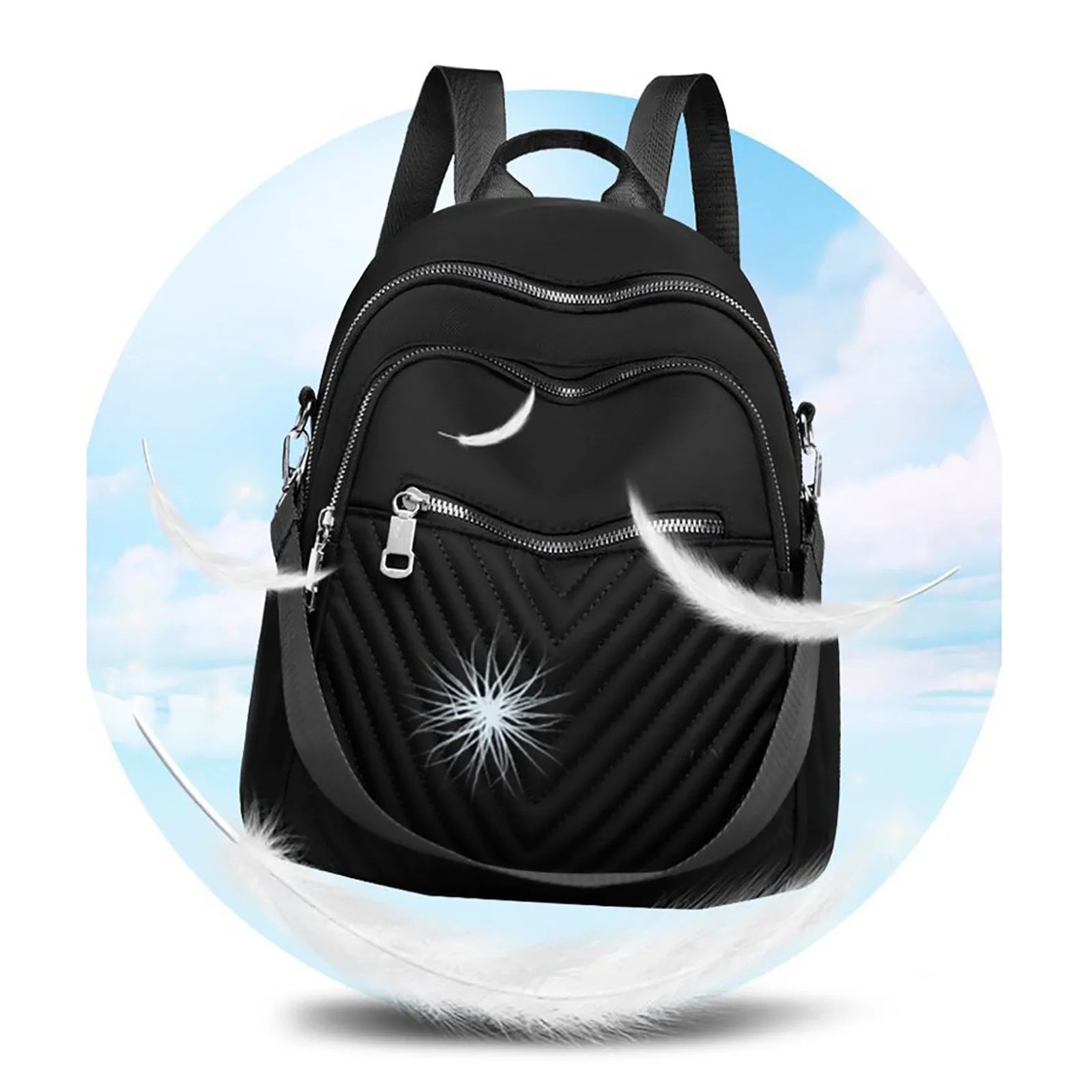 Embroidered Water Proof Cloth Fabric Large Cat Backpack for Teens