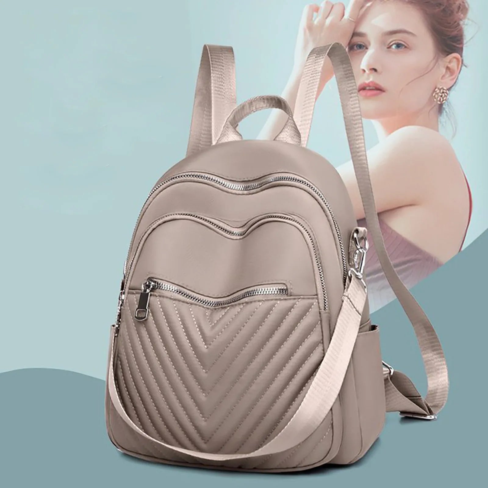 Embroidered Water Proof Cloth Fabric Large Cat Backpack for Teens