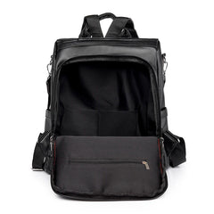 Women's PU Leather Backpack Large Capacity School Bag