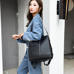 Women's PU Leather Backpack Large Capacity School Bag