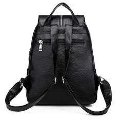 Leather Pu Backpack for Men and Women - School Laptop Travel Bag