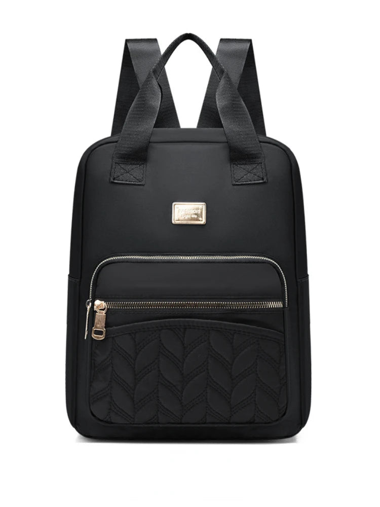 Women's Solid Travel Backpack Nylon Schoolbag for Women