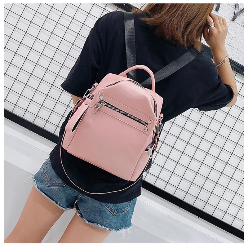 Women's PU Leather Shoulder Bag Backpack