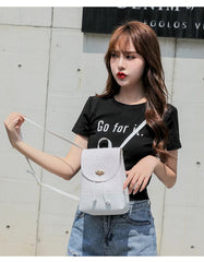 Women's Ostrich Pattern Backpack Multifunctional Small School Shoulder Bag