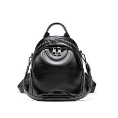 Retro Leather Small Backpack for Women Travel Bag
