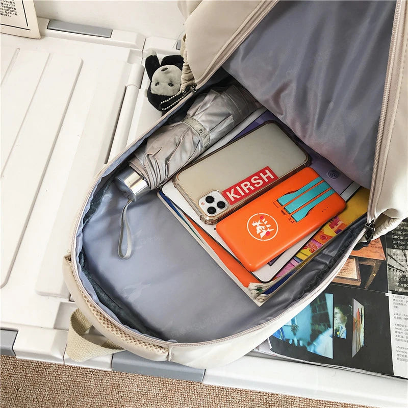 Solid Women's Backpack Casual Travel Bag High Schoolbag for Teenage Girl