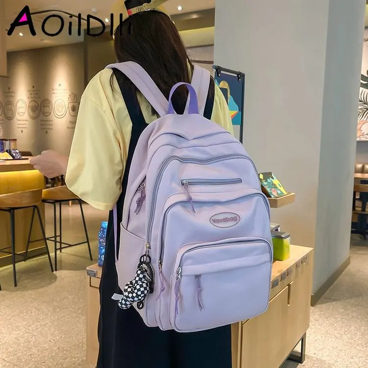 Women's Multi-pocket Casual Backpack for High School Teen