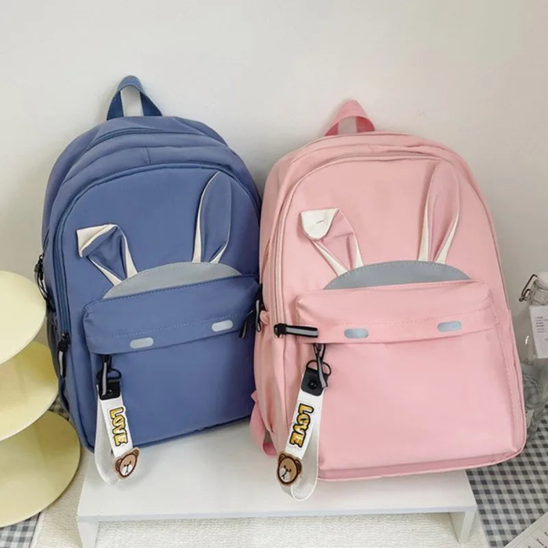 Women's Backpack Student Schoolbag Rabbit Ear Bag Options Girls' Nylo...