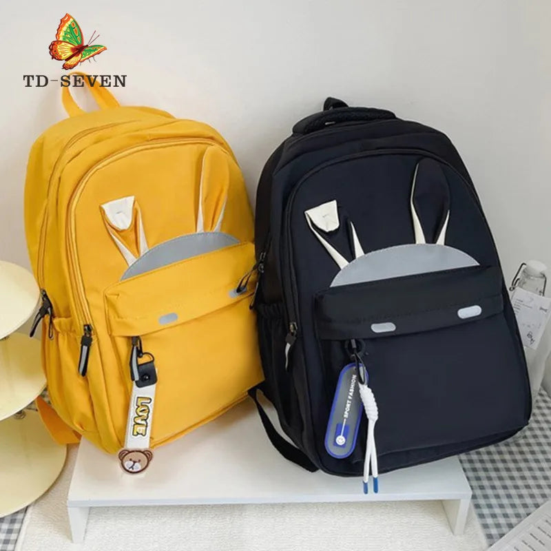 Women's Backpack Student Schoolbag Rabbit Ear Bag Options Girls' Nylo...