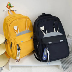 Women's Backpack Student Schoolbag Rabbit Ear Bag Options Girls' Nylo...