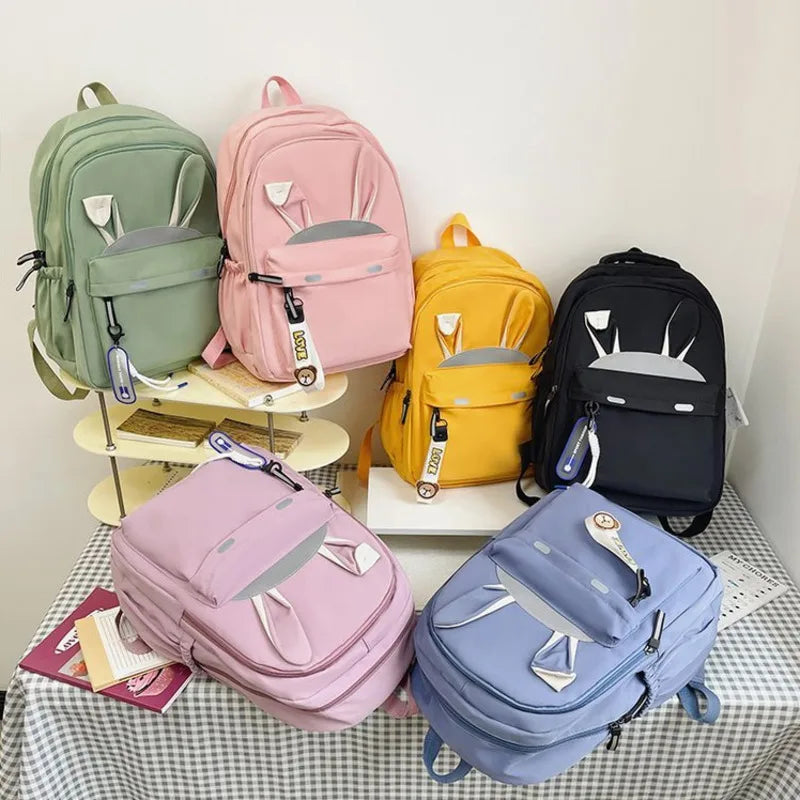 Women's Backpack Student Schoolbag Rabbit Ear Bag Options Girls' Nylo...