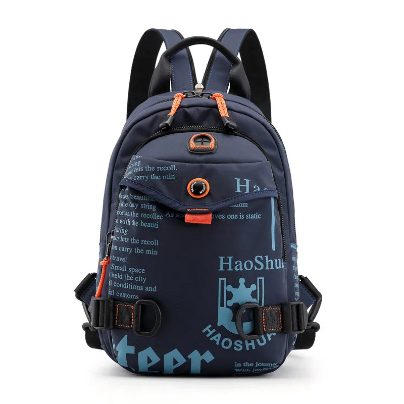 Waterproof Nylon Double Shoulder Bags Backpacks for Men and Women