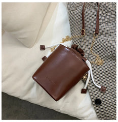 Women's Small Box Bucket Bag Messenger Small Bag