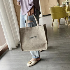 Women's Summer Shoulder Bag Literary Fan Letter Handbag