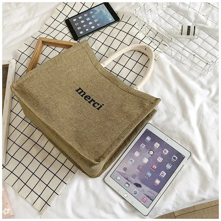 Women's Summer Shoulder Bag Literary Fan Letter Handbag
