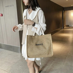 Women's Summer Shoulder Bag Literary Fan Letter Handbag