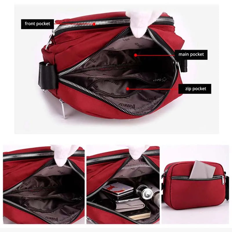 Women's Nylon Crossbody Bag Solid Color Shoulder Bag