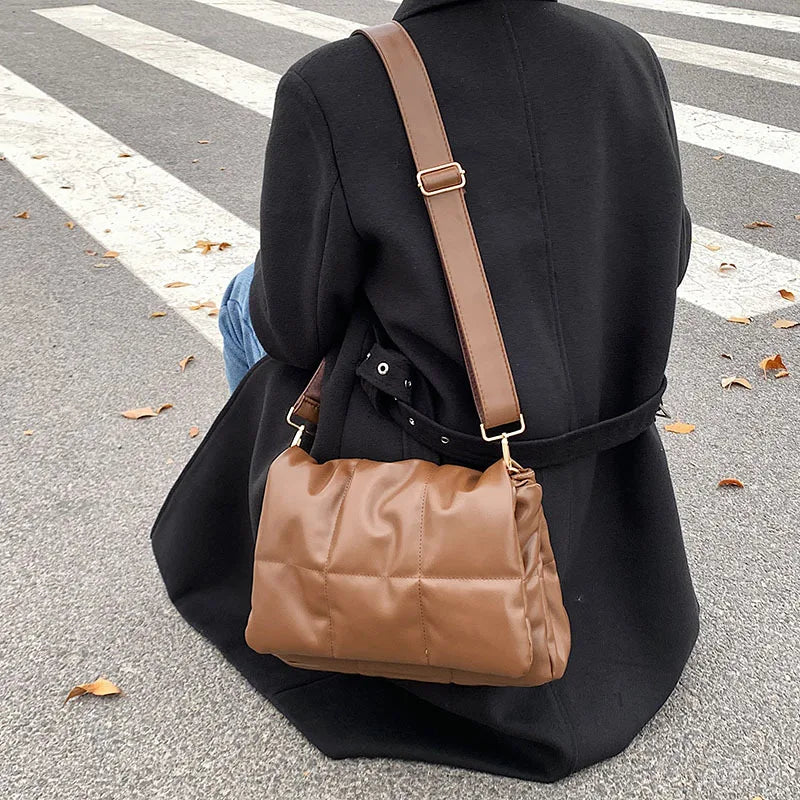 Winter Soft Cotton Embroidery Thread Messenger Bag