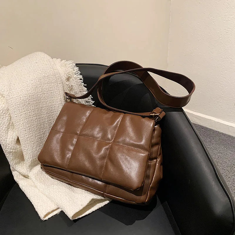 Winter Soft Cotton Embroidery Thread Messenger Bag