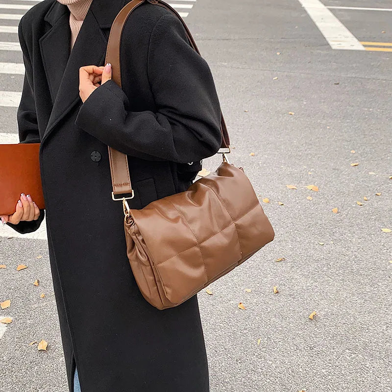 Winter Soft Cotton Embroidery Thread Messenger Bag