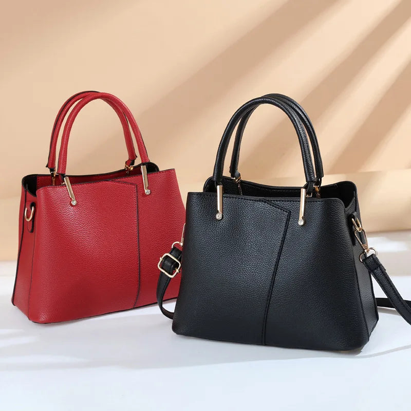 Autumn Ladies Handbag Shoulder Bag Lychee Pattern Foreign Style Women