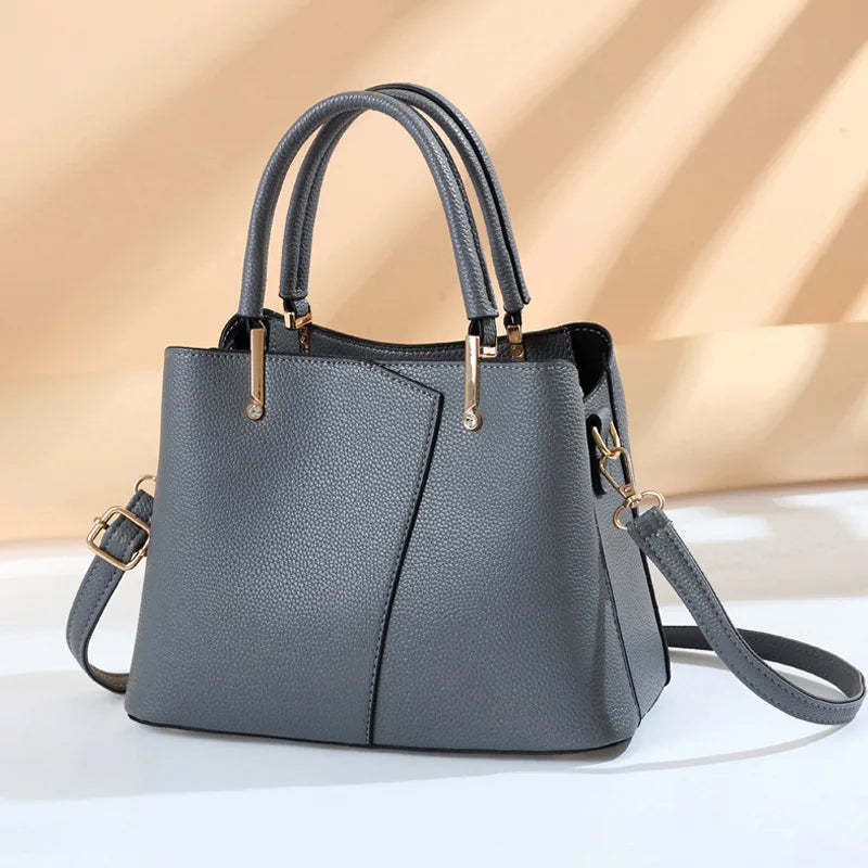 Autumn Ladies Handbag Shoulder Bag Lychee Pattern Foreign Style Women