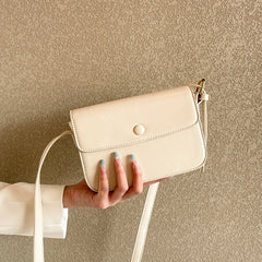 High-end Small Square Women's Diagonal Bag Leather Retro Tofu Bag