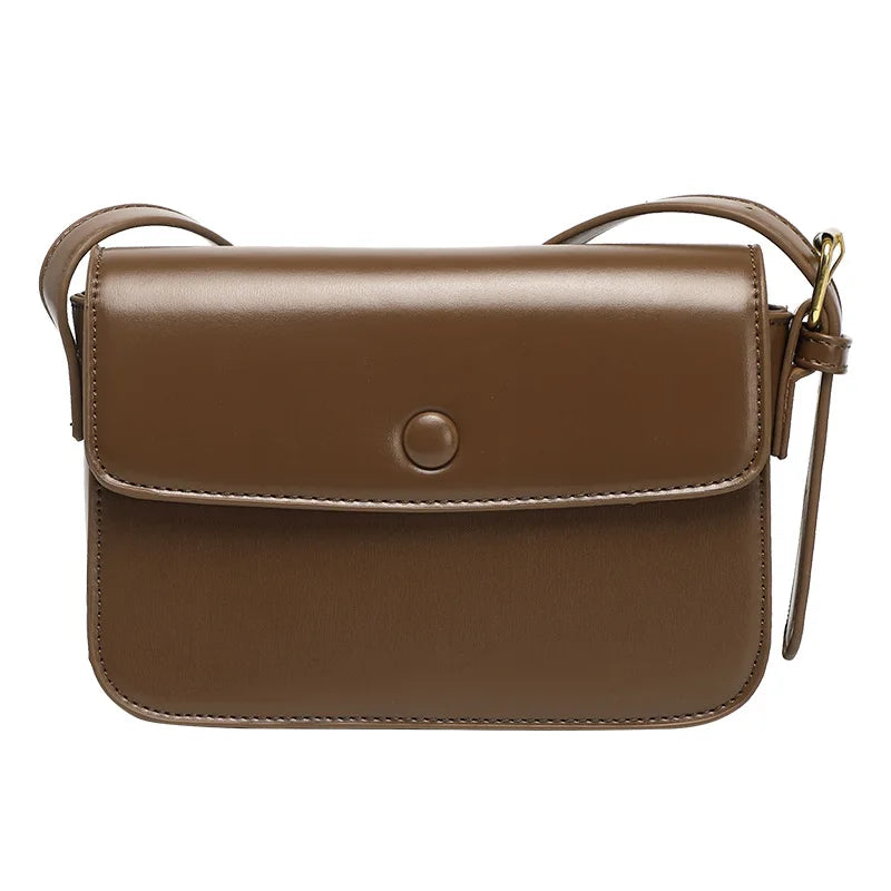 High-end Small Square Women's Diagonal Bag Leather Retro Tofu Bag