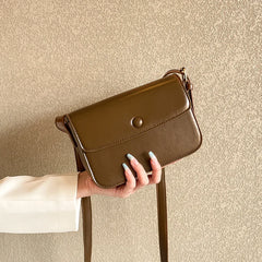 High-end Small Square Women's Diagonal Bag Leather Retro Tofu Bag