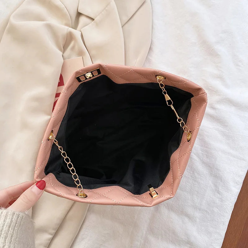 Embroidered Lock Chain Square Bag Small Bag