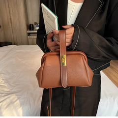 Women's Retro Crossbody Bag Messenger Handbag Clip Mouth Totes