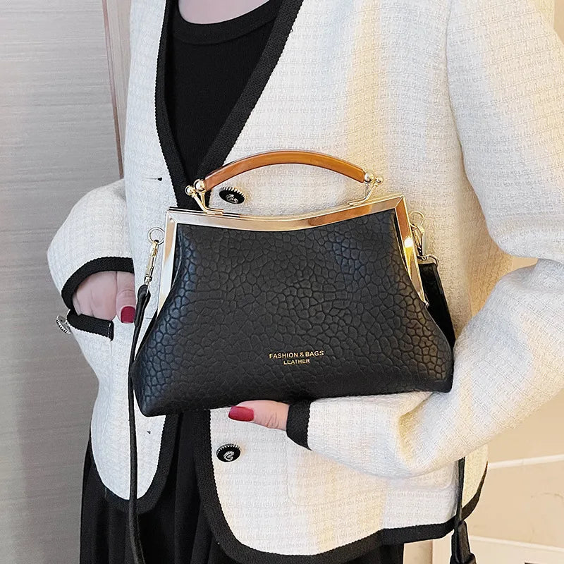 Women's Retro Shoulder Bag, Solid Color Portable Slung Bag