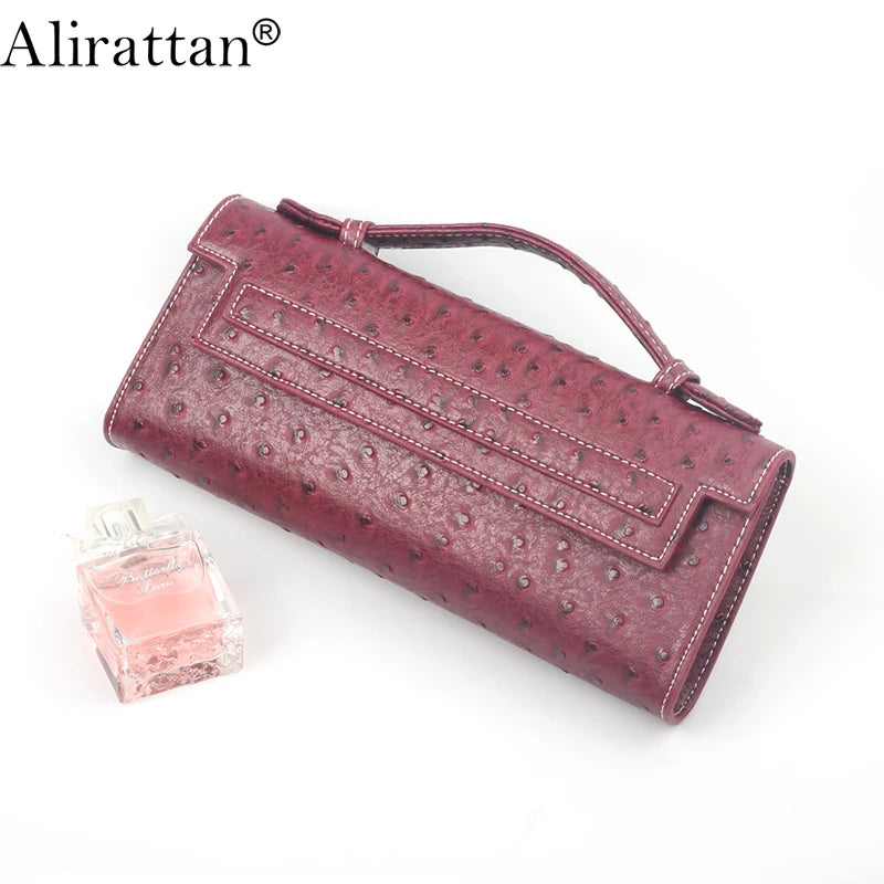 Women's Ostrich Pattern Clutch Long Handbag