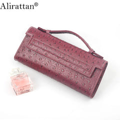 Women's Ostrich Pattern Clutch Long Handbag