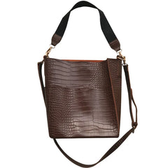 Women's Crocodile Pattern Leather One-Shoulder Big Bag