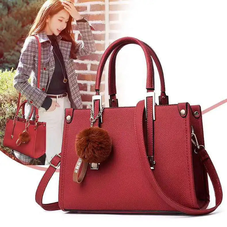 Women's PU Leather Shoulder Bag Rivet Messenger Handbag Mummy Bag