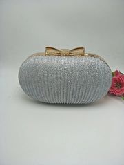Women's PU Leather Shoulder Bag Solid Banquet Clutch Dress Small Round Bag