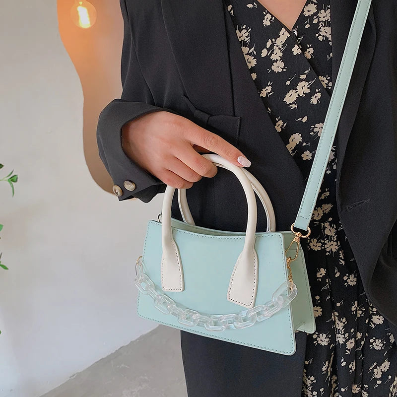 Purple PU Leather Female Shoulder Bag Messenger Solid