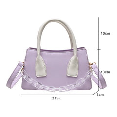 Purple PU Leather Female Shoulder Bag Messenger Solid