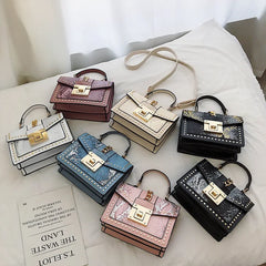 Women's Bag Shoulder Bag PU Leather Solid Snake Pattern Crossbody Square Bag