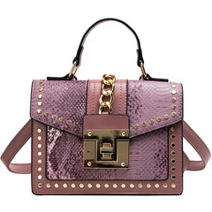 Women's Bag Shoulder Bag PU Leather Solid Snake Pattern Crossbody Square Bag