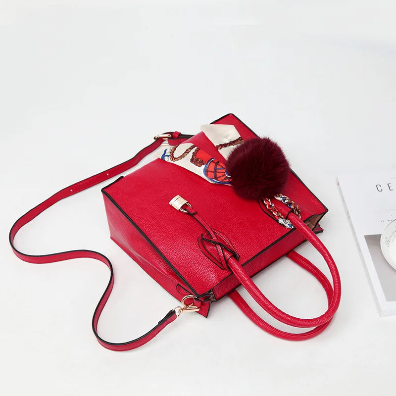 Women's PU Leather Shoulder Bag Tote Crossbody