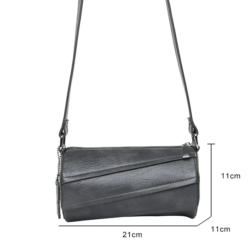 Women's Soft PU Leather Crossbody Bag Stitching Handbag