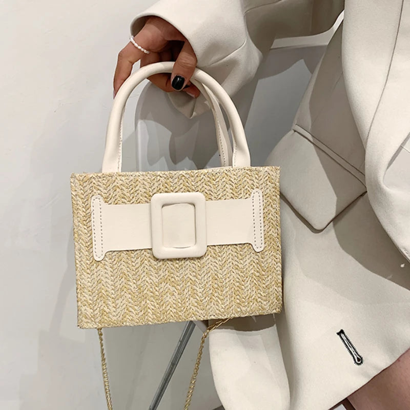 Summer Western Style Handbag Straw Crossbody Bags for Women Tote Bag